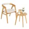 Gymax Bamboo Coffee Table and Chair Set 2PC Modern End Table and Accent Chair For Living Room
